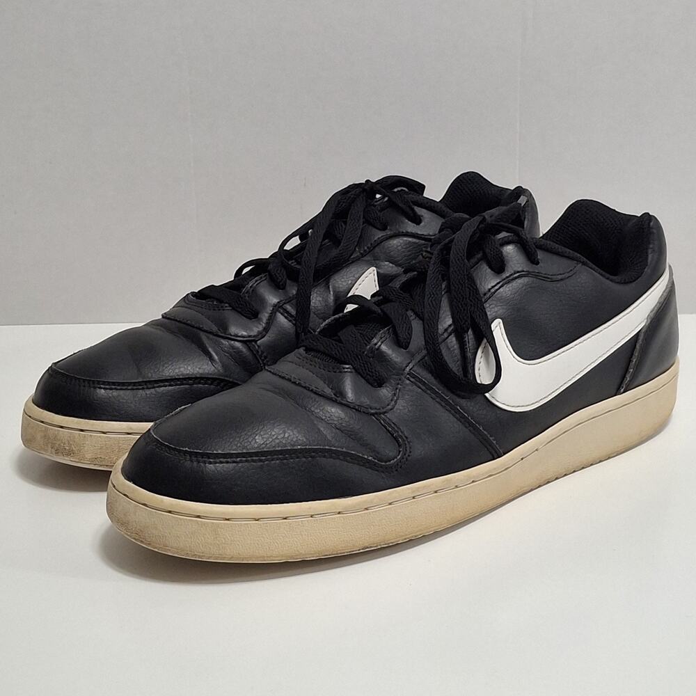 Men’s Nike Black Leather Low Top Court Trainers AQ1775-002 Size 12